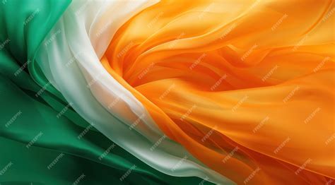 Premium Photo | India flag colors Saffron White and Green flowing ...