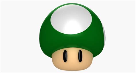 Super Mario Green Mushroom 3d Model