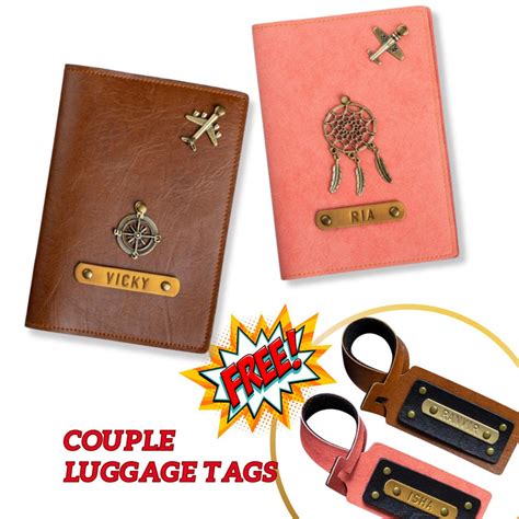 The Junket-Personalised Customised Passport Cover Wallet for Couple
