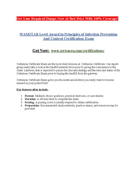Wamitab Level Award in Principles of Infection Prevention And Control ...
