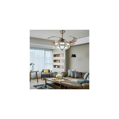 Buy TFCFL 42 Retro Amber Acrylic Ceiling Fan with Light Tiffany ...