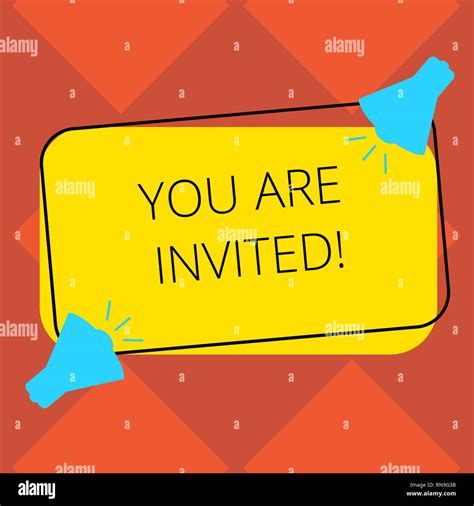 Handwriting text You Are Invited. Concept meaning Receiving and invitation for an event Join us ...