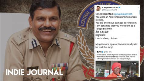 Indie Journal | Former CBI chief calls death of Swami Agnivesh 'good ...