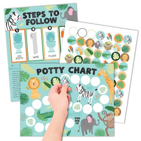 Amazon.com: Hadley Designs Potty Training Chart for Boys with Fun Reward Stickers – 10 Potty ...