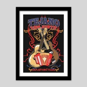 Tejano Conjunto Laminated & Framed, Dual-Utility (Wall Mounted and ...