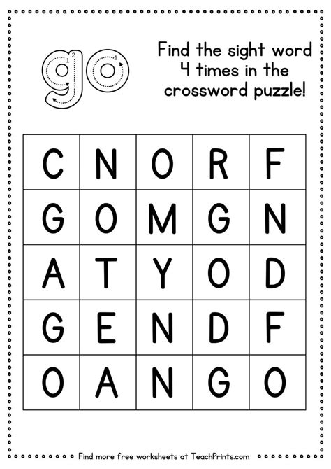 Sight Word Go Worksheet 的图像结果