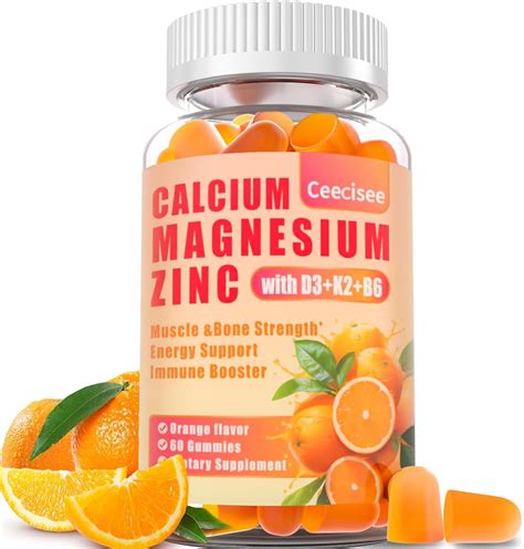 Ceecisee Calcium Magnesium Zinc Gummies with D3 &B6 India | Ubuy