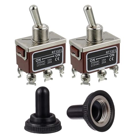 BOJACK RT1321 Toggle Switch 125V 20A 250V 15A DPDT ON - ON 6 Terminal ...
