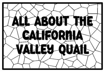 ALL ABOUT THE CALIFORNIA VALLEY QUAIL Coloring Pages, State Bird ...