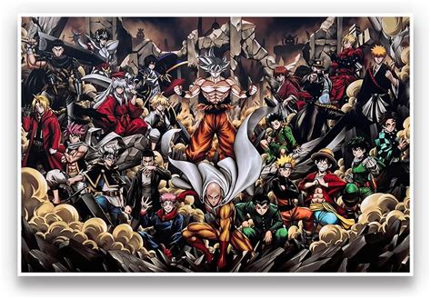 Buy Maskulin Anime Poster Japanese Anime Hero Collection Saitama Wukong ...