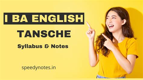 I BA English - Tansche Syllabus - Speedy Notes