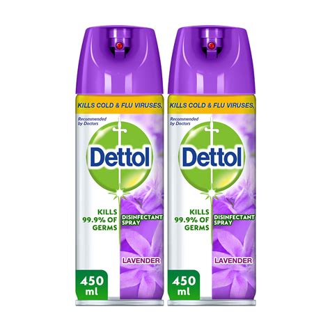 Buy Pack of 2 Dettol Disinfectant Surface Spray Lavender 450ml Online ...