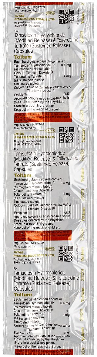 Toltam 0.4/4 MG | Order Toltam 0.4/4 MG Capsule Sr Online at Truemeds