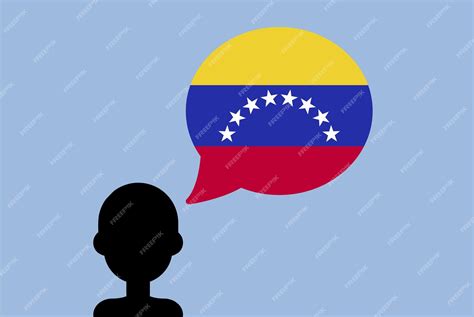 Premium Vector | Venezuela flag with speech balloon silhouette man with country flag learning ...