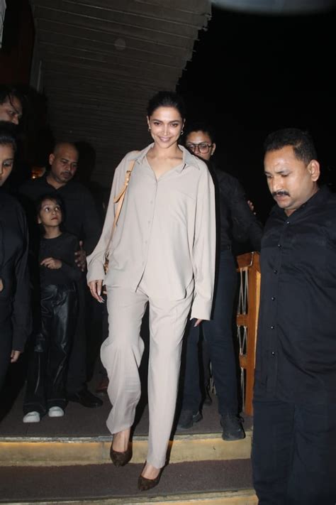 Deepika Padukone in beige shirt and pants heads out for dinner in ...