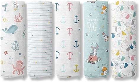 haus & kinder Nautical Collection 100% Cotton Muslin Baby Swaddles Wrap ...