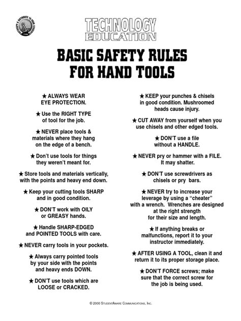 Hand Tool Safety | PDF | Tools | Secondary Sector Of The Economy