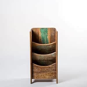 JL Home Decor Wooden Magazine - Newspaper Stand Rack Multi Purpose Book ...