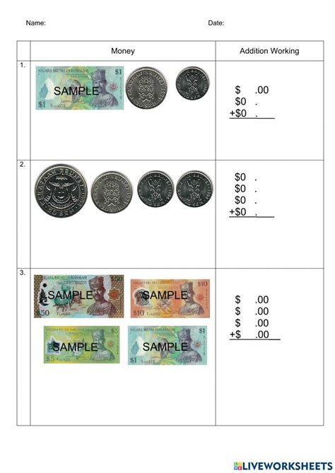 Image result for Adding Money Math Worksheets