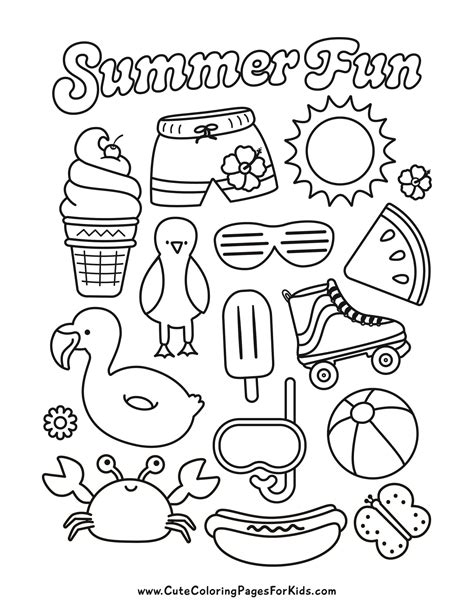 Summer Coloring Pages (10 Free Printable PDF Downloads) - Cute Coloring ...