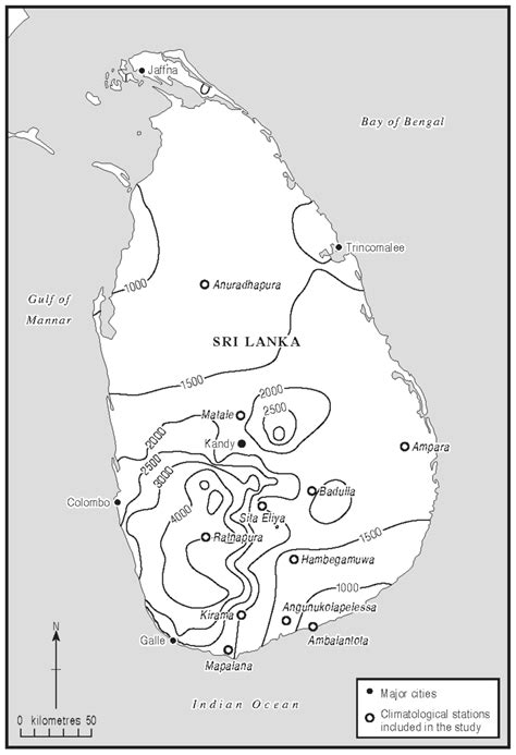 Rainfall Distributions in Sri Lanka in Time and Space: An Analysis Based on Daily Rainfall Data