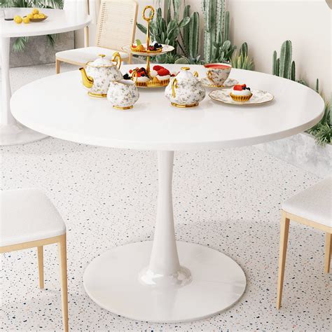 Recaceik Modern 42 Inch White Round Dining Table for 2-4, MDF India | Ubuy