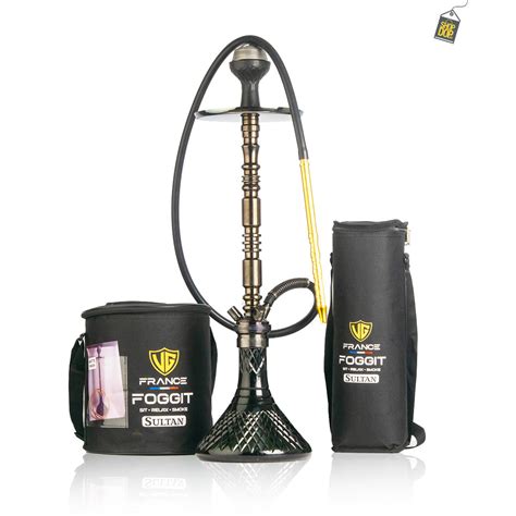 Buy VG France Sultan Evans Hookah with 2 Bags - Black Base / Black Stem ...