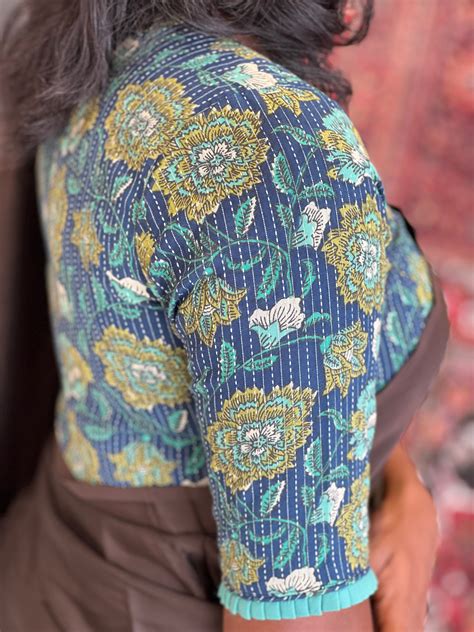 Kantha & Floral Detailed Cotton Stitched Blouse | IT154 – Aham Designer ...