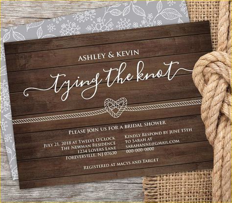 Free Printable Rustic Bridal Shower Invitation Templates Of Couples ...