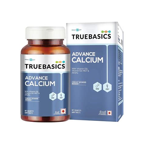 TrueBasics Advance Calcium Supplements For Women and Men, with Vitamin ...
