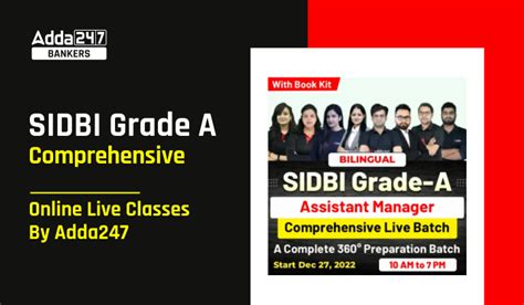 SIDBI Grade A Assistant Manager- Comprehensive Online Live Classes By ...