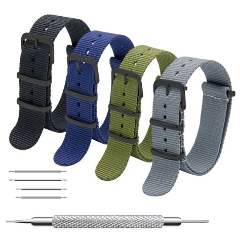 CIVO NATO Strap 4 Packs - 20mm 22mm Premium Ballistic Nylon Watch Bands ...