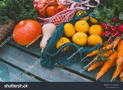 Fresh Fruit Vegetables On Table Stock Photo 2225128955 | Shutterstock