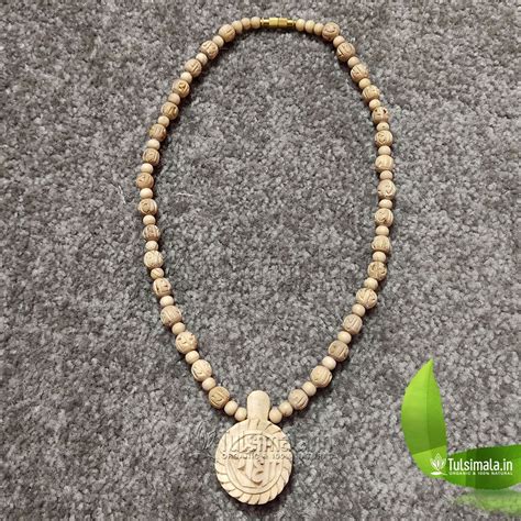 Round Shape Original Tulsi Locket Shri Radha Naam Carved Beads 8mm for ...
