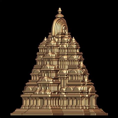 Exquisite Hindu Temple Tower 3D Model for Jewelry