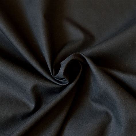 Tissu coton popeline unie noire - A&A Patrons