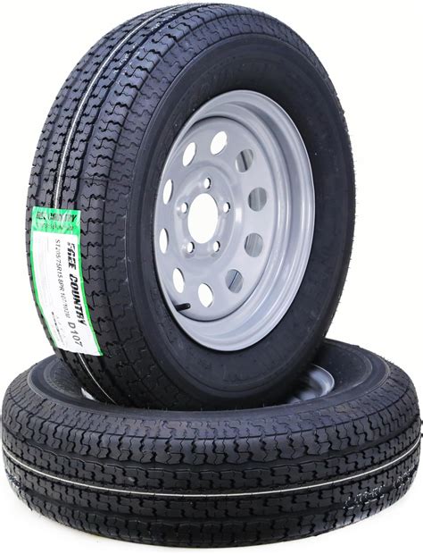 Amazon.com: ROCKMAN Trailer Tire Wheel Assembly ST205/75R15 8-Ply D ...