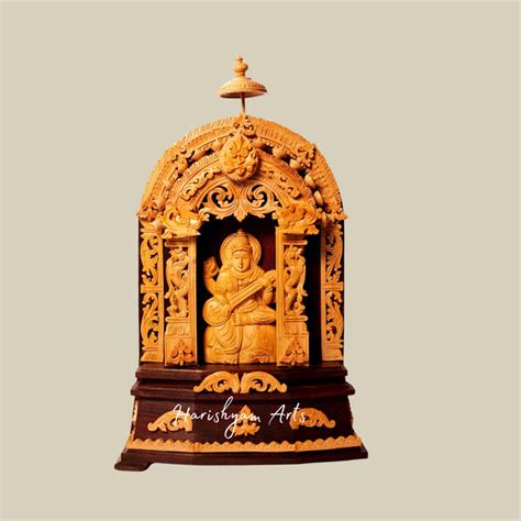 Buy Goddess Saraswati Wooden Statues & Idols Online