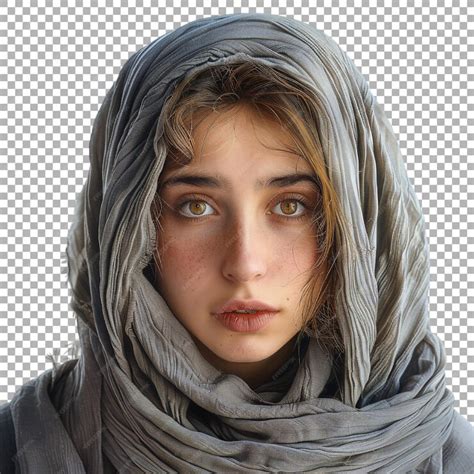 Мусульманская девушка в хиджабе стоит на прозрачном фоне | Премиум AI ...