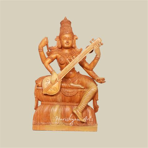 Buy Goddess Saraswati Wooden Statues & Idols Online