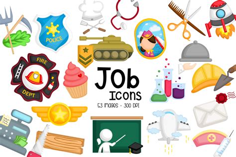 Job and Occupation Icon Clipart Grafica di Inkley Studio · Creative Fabrica