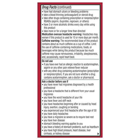 Buy Excedrin Migraine Medicine Caplets for Migraine Headache Relief, 50 ...