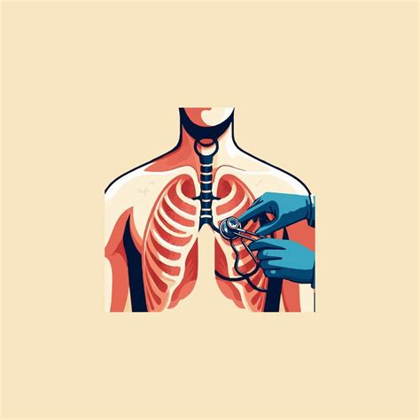 Thoracic surgery or chest health logo flat vector design health lungs ...