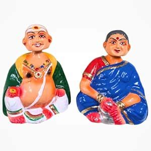 SIMPLE DAYS Old Couple Dancing Head Dolls | Ajji Tatha Shaking Heads ...