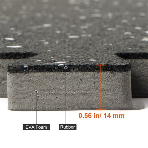 VEVOR 12 PCS 1/2 inch Thick Gym Floor Mats, 24" x 24" EVA Foam & Rubber ...