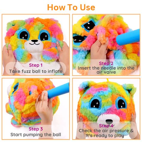 12" Bao Fluffy Fuzz Ball | Inflatable Plush Toy with Pump | Soft and B ...