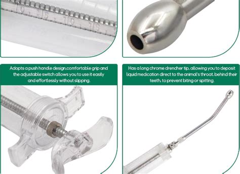 20ml Reusable oral Syringe with 1 Drench Nozzle,Adjustable Dosage ...