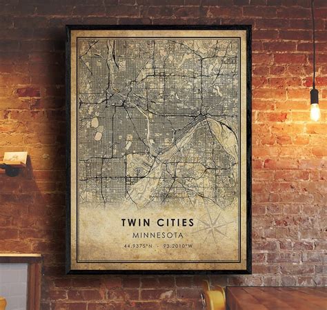 Twin Cities Map Print | Twin Cities Map | Minnesota Map Art | Twin ...
