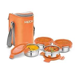 Buy MILTON Cube 4 Stainless Steel Tiffin Lunch Box, 300 ml Each ...