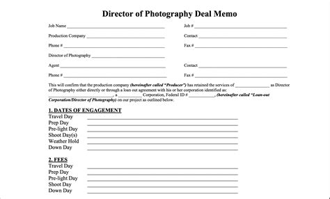 Videographer Agreement Template